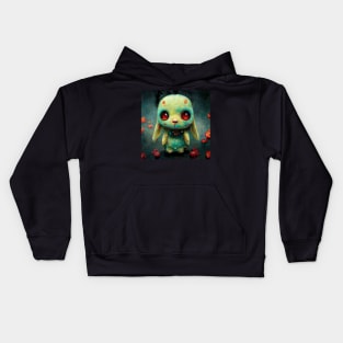 Green undead bunny Kids Hoodie